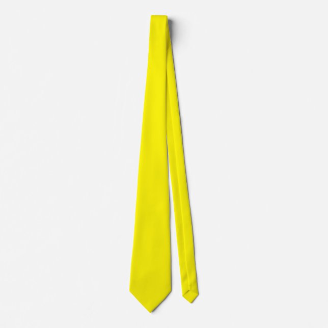 lemon solid colour tie (Front)