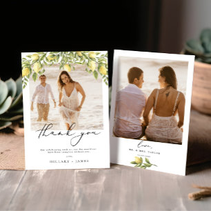 Lemon Sorrento Photo Wedding Thank you card
