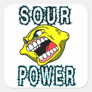 Lemon Sour Power Square Sticker
