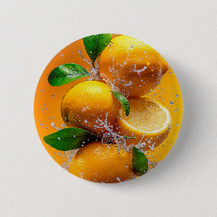 Lemon Splash 6 Cm Round Badge