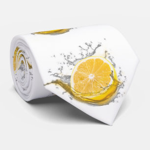 Lemon Splash in Water. Refreshing Tie