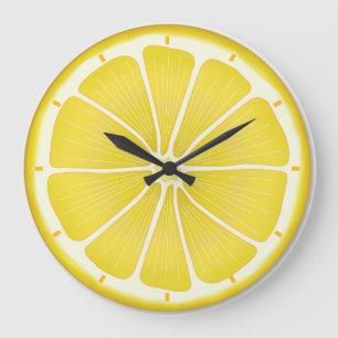 Lemon Splash Time Large Clock