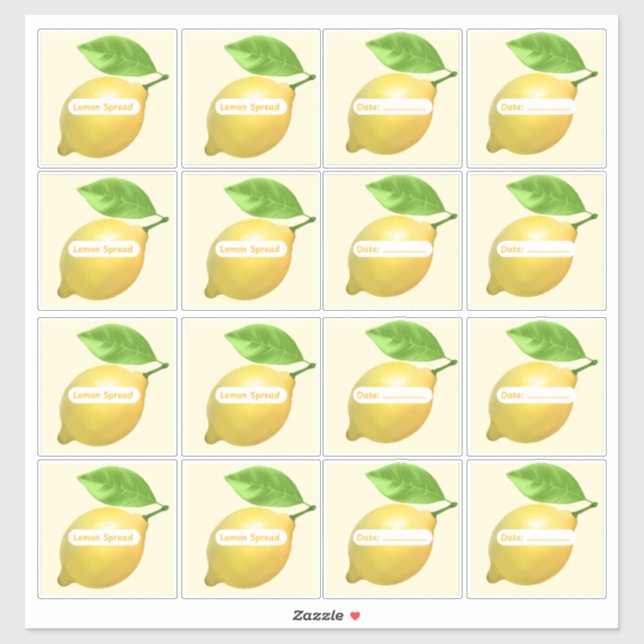 Lemon Spread Labels Sticker Sheet (Sheet)