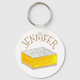 Lemon Square Bar Pastry Dessert Bake Sale Baker Key Ring