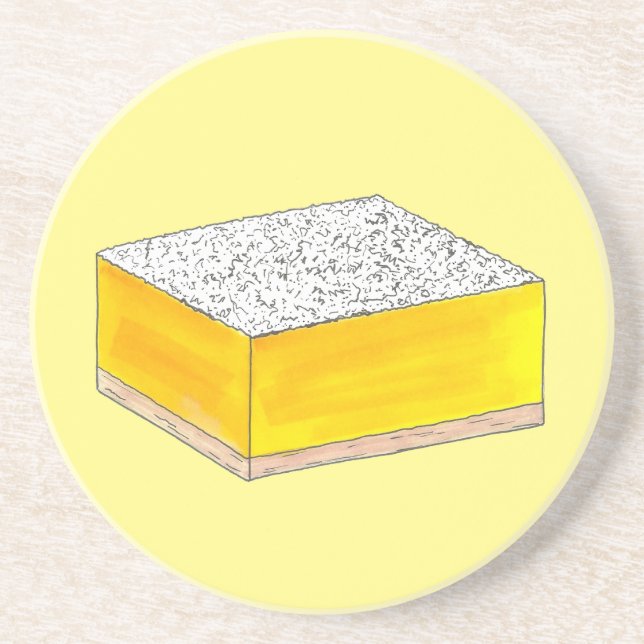 Lemon Square Bar Pastry Dessert Bake Sale Bakery Coaster (Front)