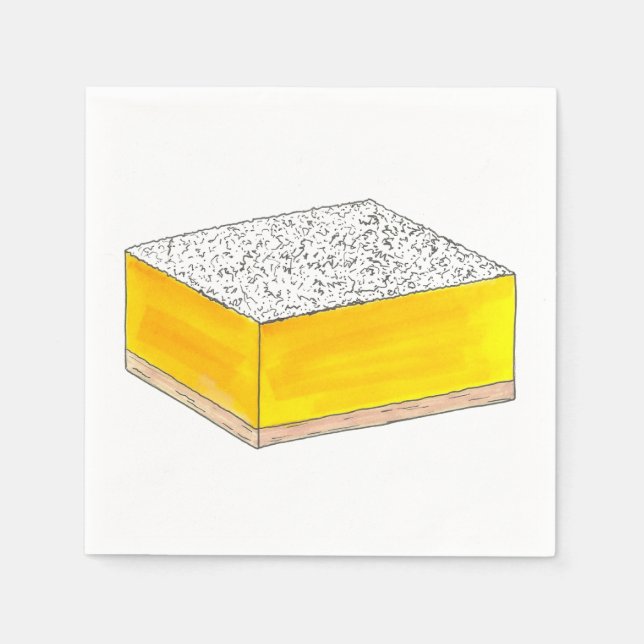 Lemon Square Bar Pastry Dessert Bake Sale Yellow Napkin (Front)