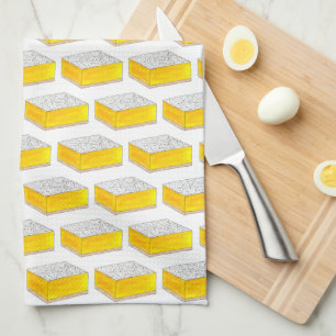 Lemon Square Bar Pastry Dessert Bake Sale Yellow Tea Towel