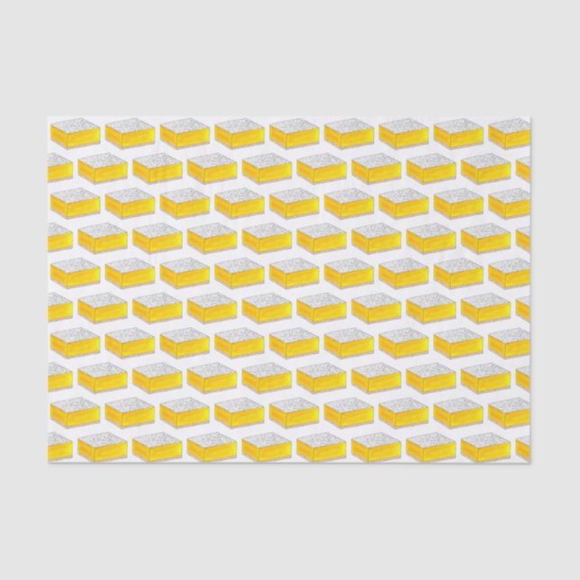 Lemon Square Bar Pastry Dessert Bake Sale Yellow Tissue Paper (Front)