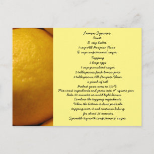 Lemon Squares Recipe Postcard