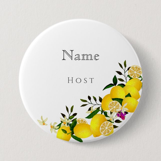 Lemon Squeeze Anniversary Name 7.5 Cm Round Badge (Front)