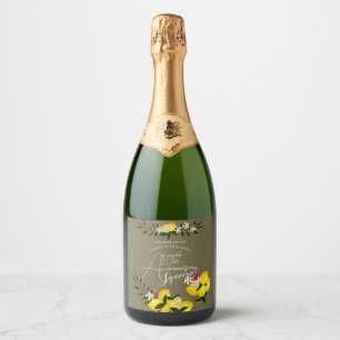 Lemon Squeeze Anniversary Tapestry Sparkling Wine Label