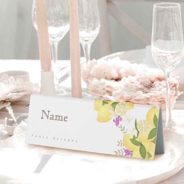 Lemon Squeeze Anniversary White (10th Wedding Annversary 
Guest Name Table Placecard)