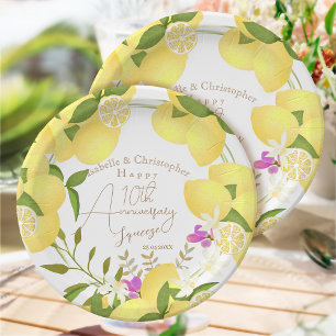 Lemon Squeeze Anniversary White Paper Plate