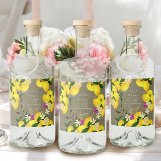 Lemon Squeeze  Liquor Bottle Label