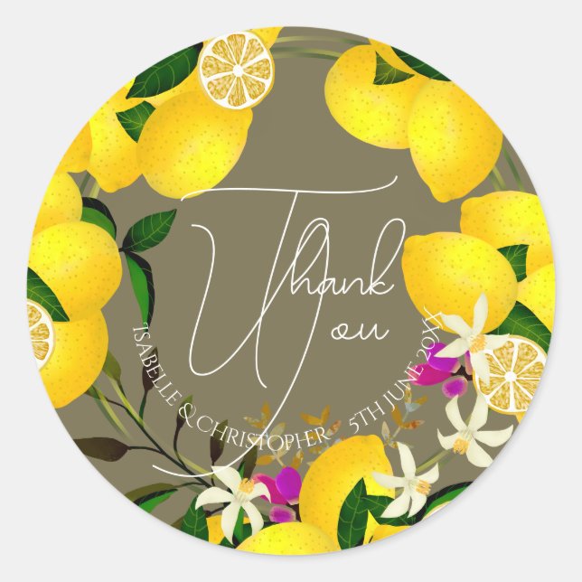 Lemon Squeeze Thank You Sticker (Front)