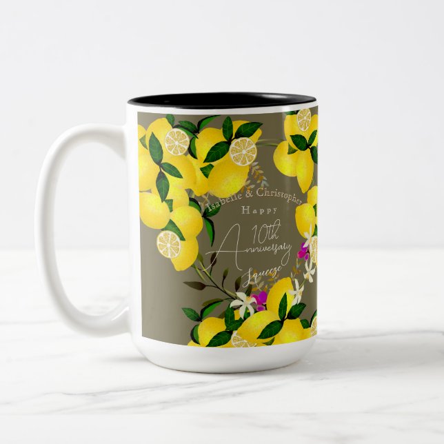 Lemon Squeeze Two-Tone Coffee Mug (Left)