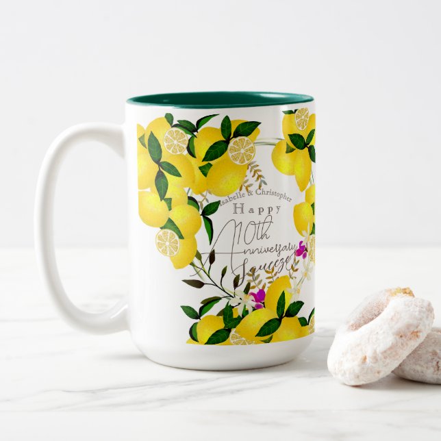 Lemon Squeeze Two-Tone Coffee Mug (With Donut)