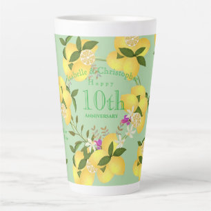 Lemon Squeeze Wedding Anniversary Green Latte Mug