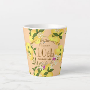Lemon Squeeze Wedding Anniversary Peach Latte Mug