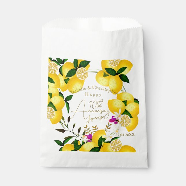 Lemon Squeeze White Favour Bag (Front)