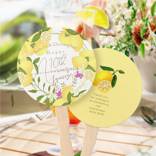 Lemon Squeeze White Hand Fan