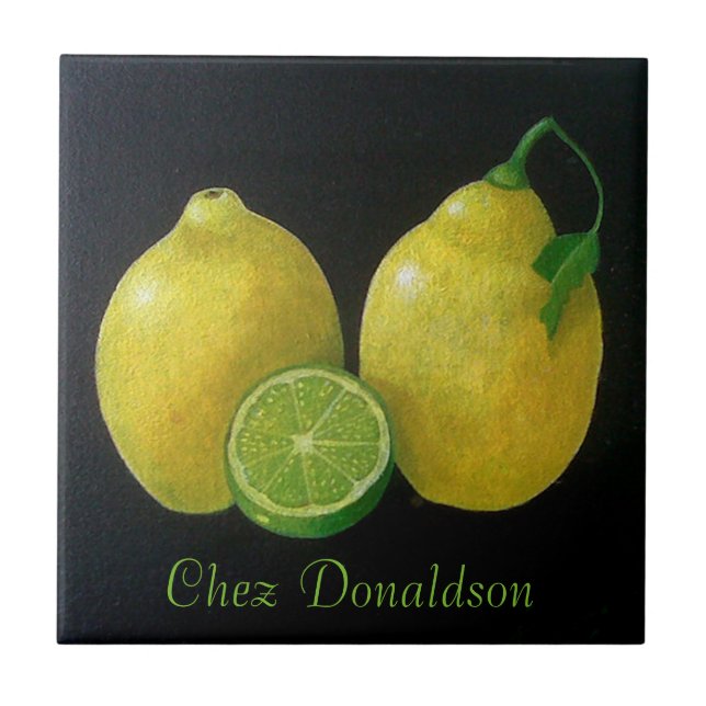 Lemon Still Life Ceramic Tile (Front)