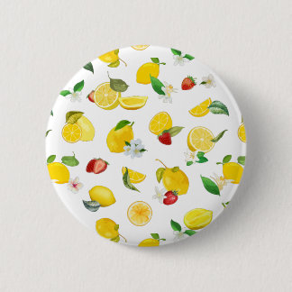 Lemon & Strawberry 2 6 Cm Round Badge