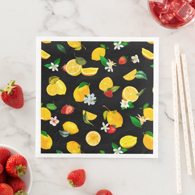 Lemon & Strawberry 5 Napkin (Insitu)