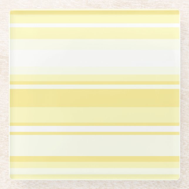 Lemon stripes glass coaster (Front)
