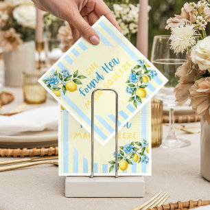 Lemon Stripes Main Squeeze Bridal Shower Napkin