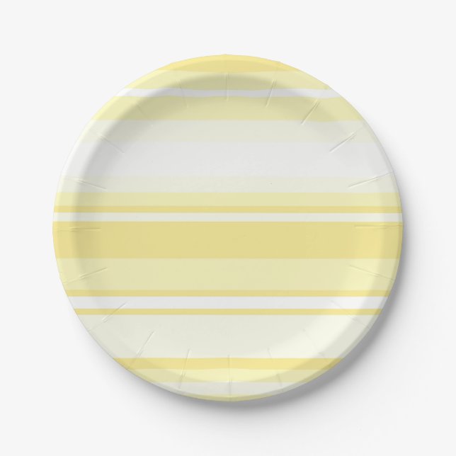 Lemon stripes paper plate (Front)