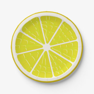 Lemon Stylised Fruit Slice Paper Plate