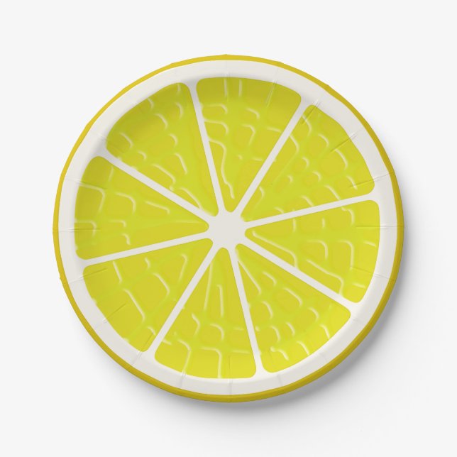 Lemon Stylised Fruit Slice Paper Plate (Front)