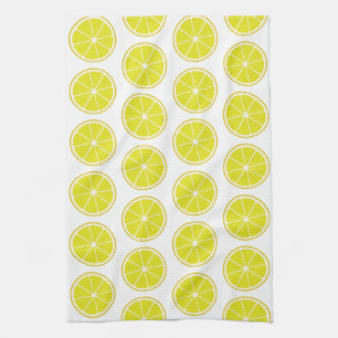Lemon Stylised Fruit Slices Tea Towel