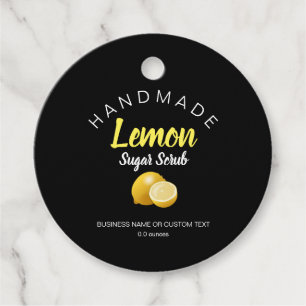 Lemon Sugar Scrub Handmade Product Favour Tags