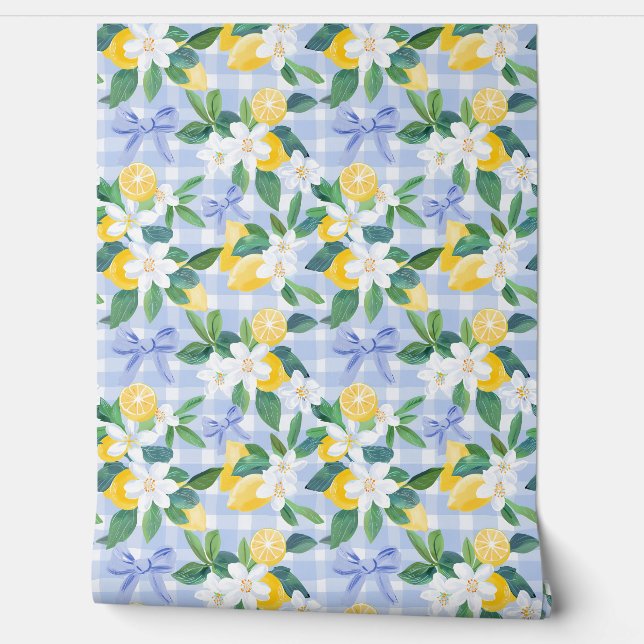 Lemon Summer Bows Wallpaper (Unrolling)