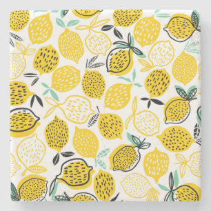 Lemon Summer Design Vintage Illustration Stone Coaster