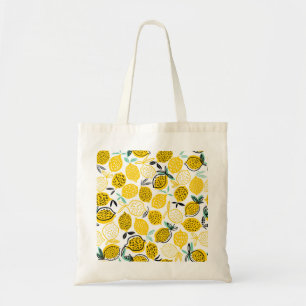 Lemon Summer Design Vintage Illustration Tote Bag