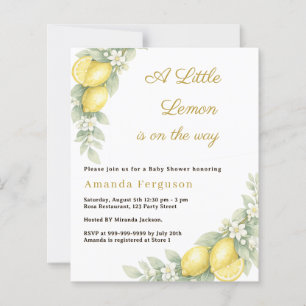 Lemon summer garden Baby Shower invitation