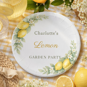 Lemon summer garden party paper plate