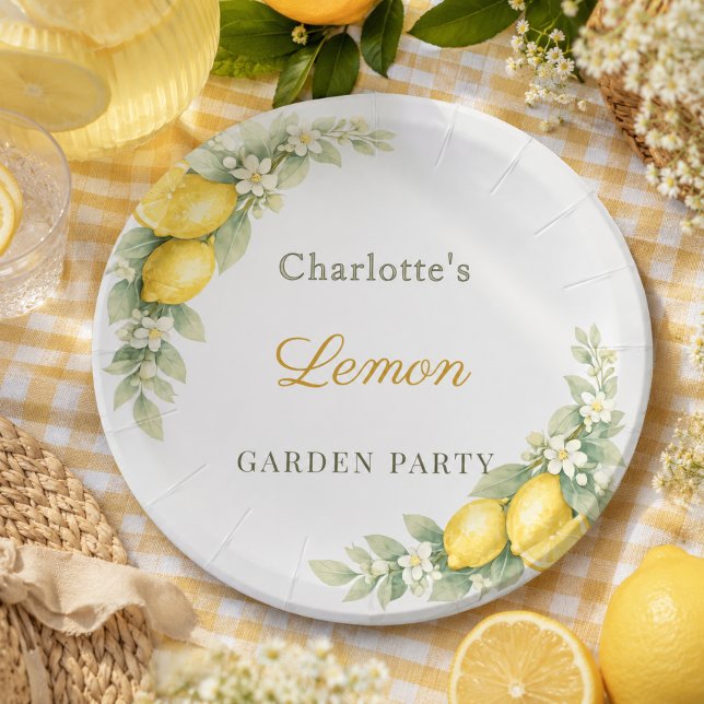 Lemon summer garden party paper plate (Creator Uploaded)