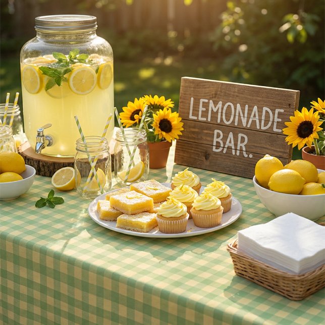 Lemon Summer Gingham Tablecloth (Creator Uploaded)