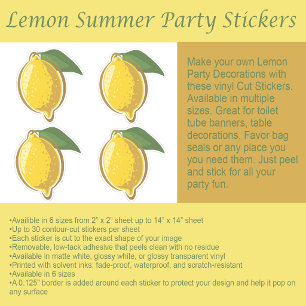 Lemon Summer Party Stickers
