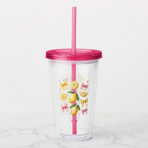 Lemon Summer Quote Acrylic Tumbler