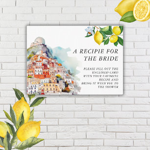 Lemon Summer Recipe Reques Italian Bridal Shower Enclosure Card