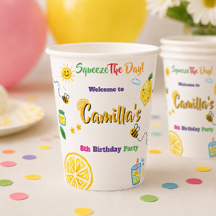 Lemon Summer Theme Kids Birthday Paper Cups