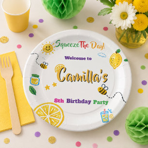 Lemon Summer Theme Kids Birthday Paper Plate