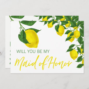 Lemon Summer Will you be my Maid of Honour Invitation