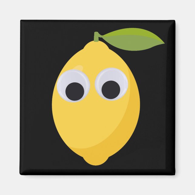 Lemon, sweet fruit with googly eyes  magnet (Front)