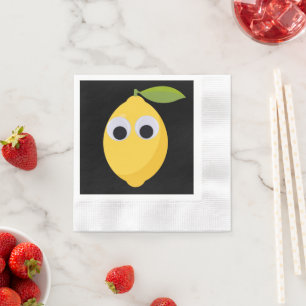Lemon, sweet fruit with googly eyes napkin